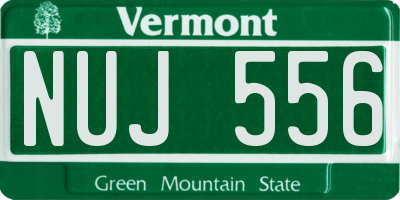 VT license plate NUJ556