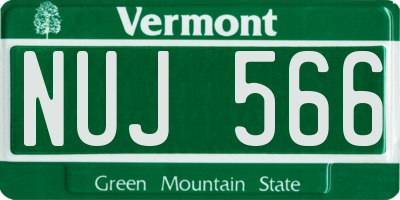 VT license plate NUJ566