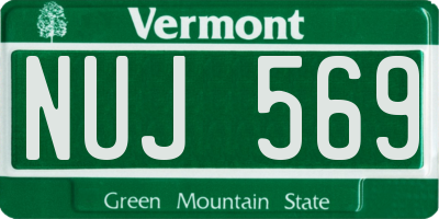 VT license plate NUJ569