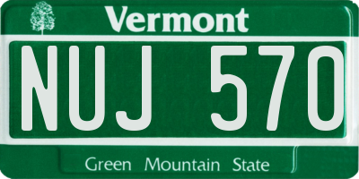 VT license plate NUJ570