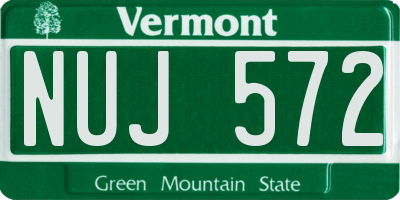 VT license plate NUJ572