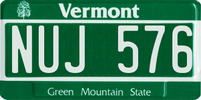 VT license plate NUJ576