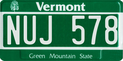 VT license plate NUJ578
