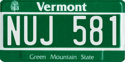 VT license plate NUJ581