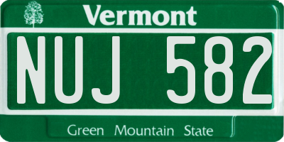 VT license plate NUJ582