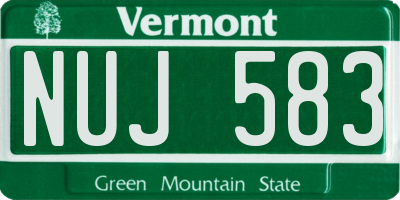 VT license plate NUJ583