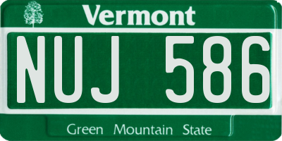 VT license plate NUJ586