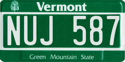 VT license plate NUJ587