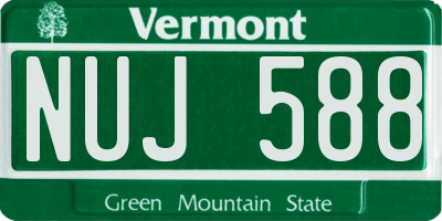 VT license plate NUJ588