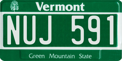 VT license plate NUJ591