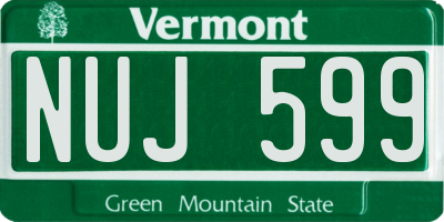 VT license plate NUJ599