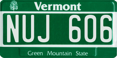 VT license plate NUJ606