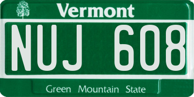 VT license plate NUJ608