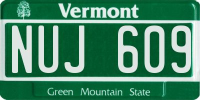 VT license plate NUJ609