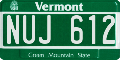 VT license plate NUJ612