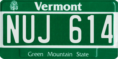 VT license plate NUJ614