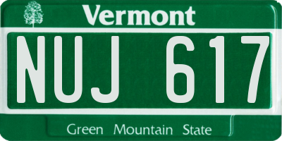 VT license plate NUJ617