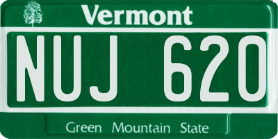 VT license plate NUJ620
