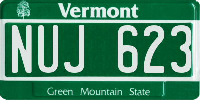 VT license plate NUJ623