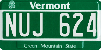 VT license plate NUJ624
