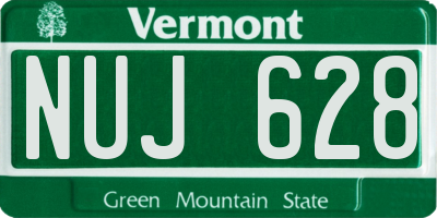 VT license plate NUJ628