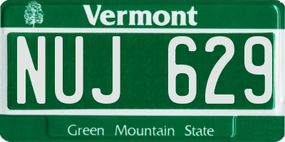 VT license plate NUJ629