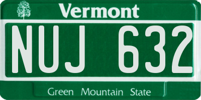 VT license plate NUJ632