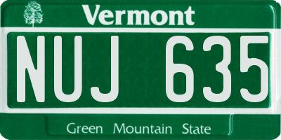 VT license plate NUJ635