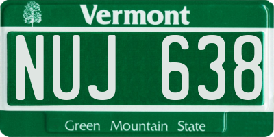 VT license plate NUJ638