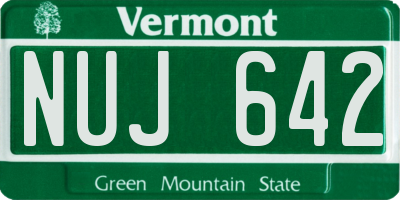 VT license plate NUJ642