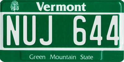 VT license plate NUJ644