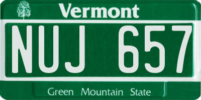 VT license plate NUJ657