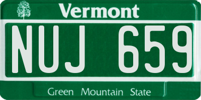 VT license plate NUJ659