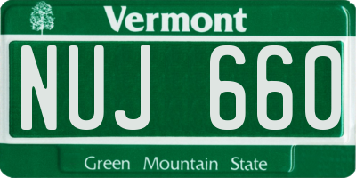 VT license plate NUJ660