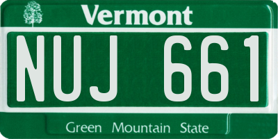 VT license plate NUJ661