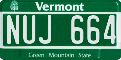 VT license plate NUJ664