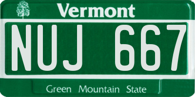 VT license plate NUJ667