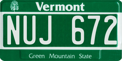 VT license plate NUJ672