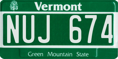VT license plate NUJ674