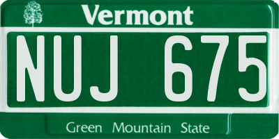 VT license plate NUJ675