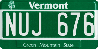 VT license plate NUJ676