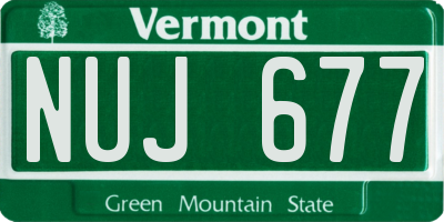 VT license plate NUJ677