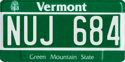 VT license plate NUJ684