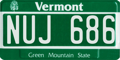VT license plate NUJ686