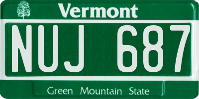 VT license plate NUJ687