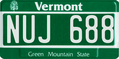 VT license plate NUJ688