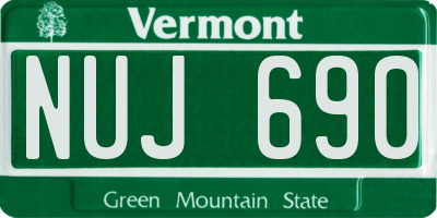 VT license plate NUJ690