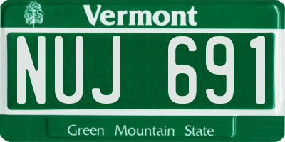 VT license plate NUJ691