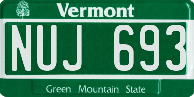 VT license plate NUJ693