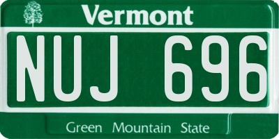 VT license plate NUJ696